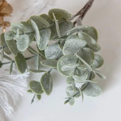 Gold silver and green eucalyptus leaves artificial plants wedding decor