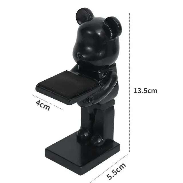 Gold & silver bear statue watch rack bedroom storage stand