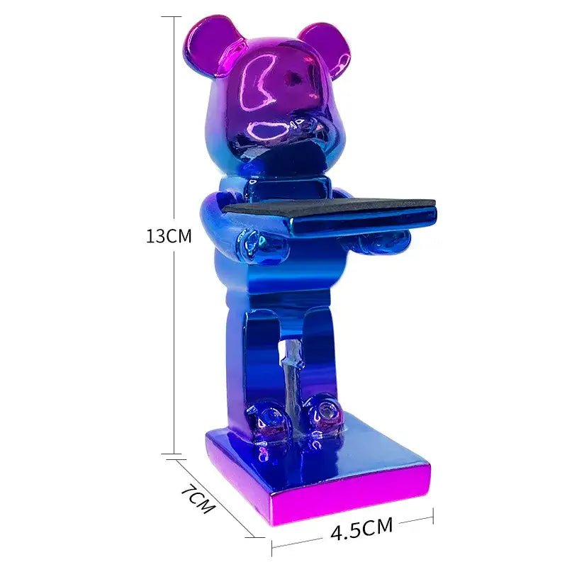 Gold & silver bear statue watch rack bedroom storage stand