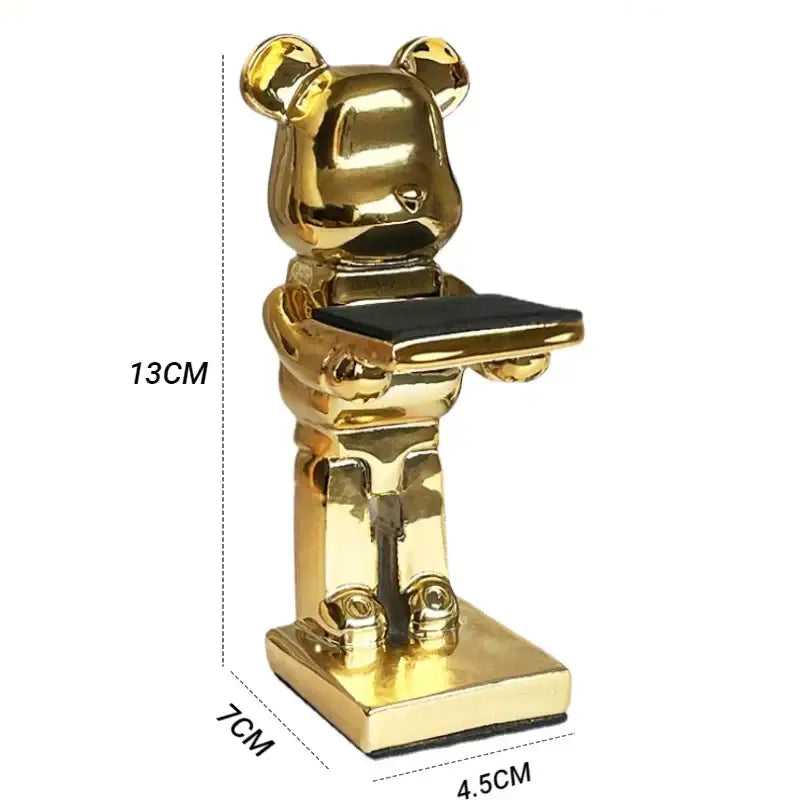 Gold & silver bear statue watch rack bedroom storage stand