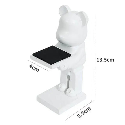 Gold & silver bear statue watch rack bedroom storage stand