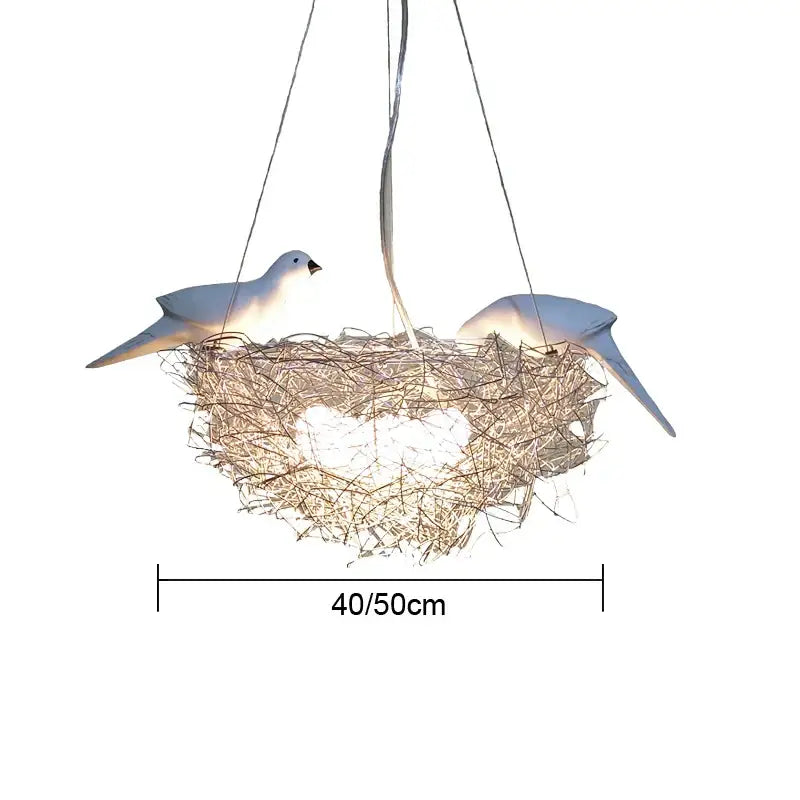 Gold & silver bird’s nest pendant lights for dining room