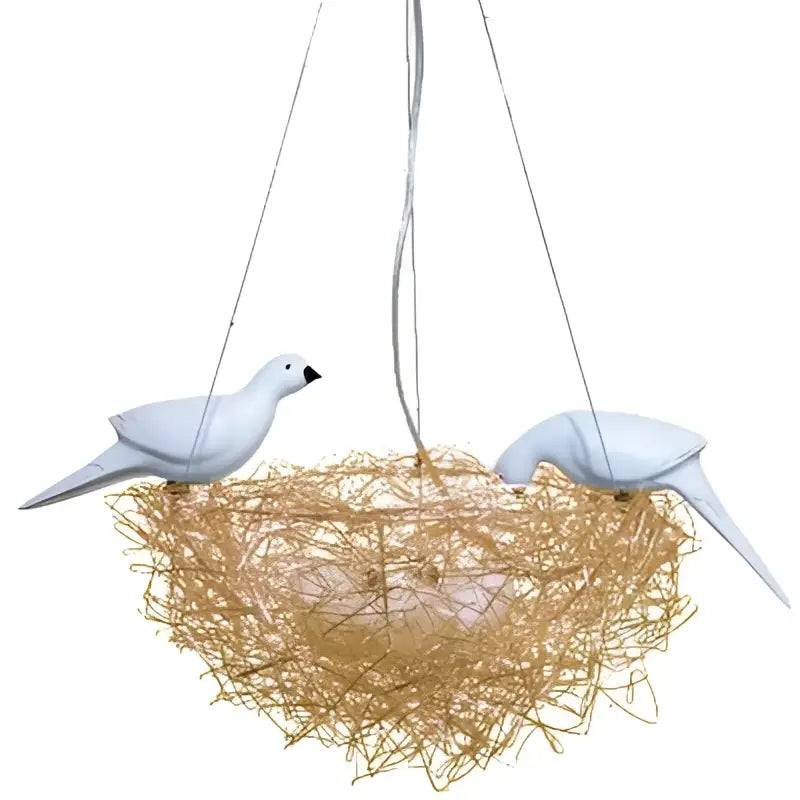 Gold & silver bird’s nest pendant lights for dining room