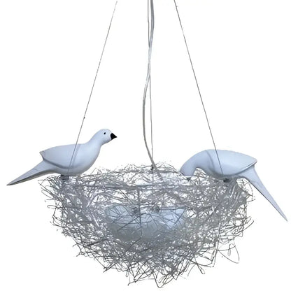 Gold & silver bird’s nest pendant lights for dining room