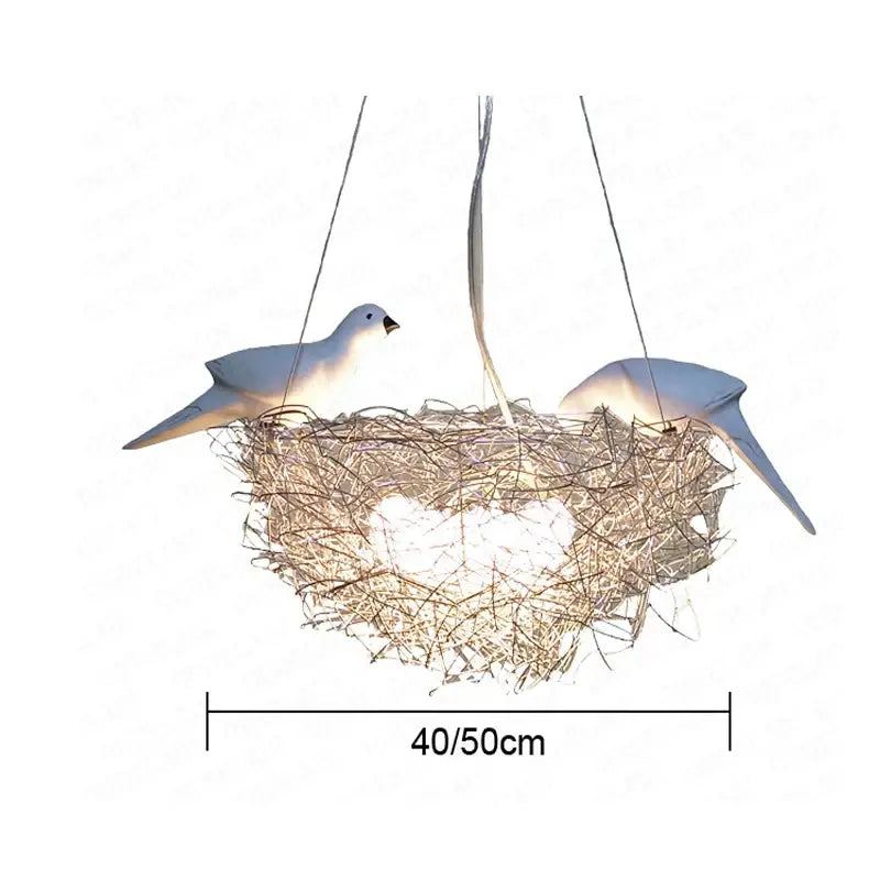 Gold & silver bird’s nest pendant lights for dining room