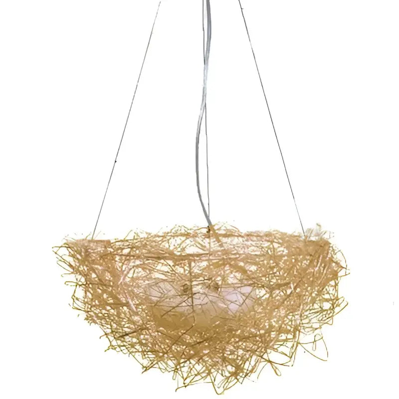 Gold & silver bird’s nest pendant lights for dining room
