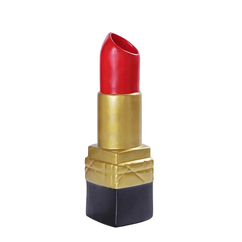 Gold & silver lipstick vase resin bedroom flower ornament