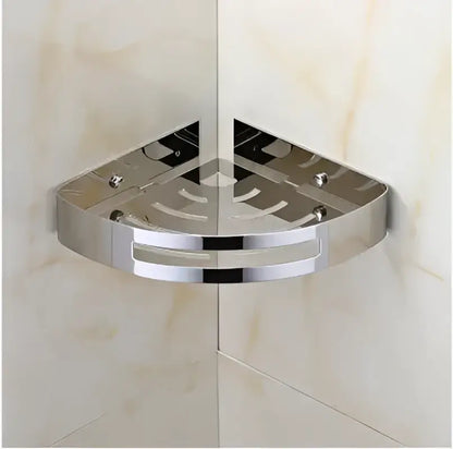 Gold stainless steel two tier corner shelf bathroom shower caddy