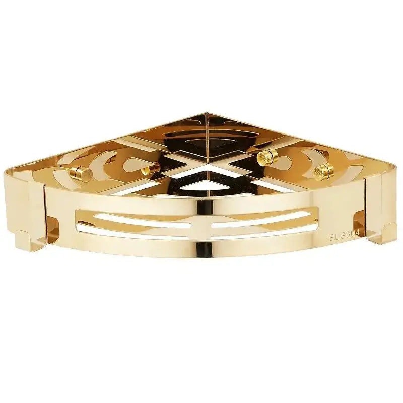 Gold stainless steel two tier corner shelf bathroom shower caddy
