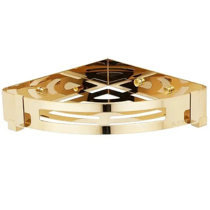 Gold stainless steel two tier corner shelf bathroom shower caddy