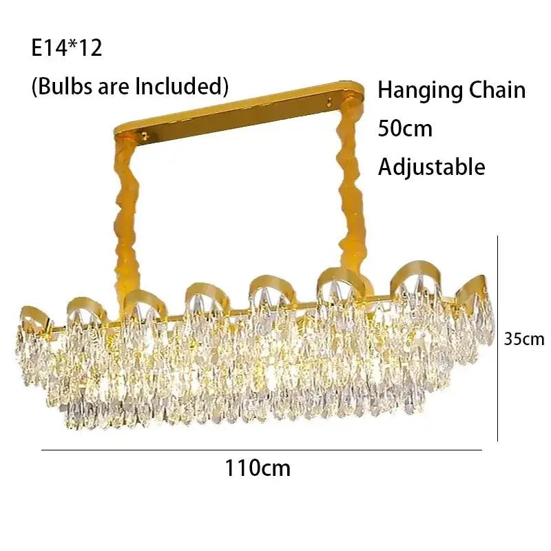 Gold sunflower crystal ceiling chandelier living room led light