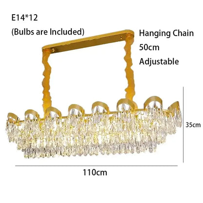 Gold sunflower crystal ceiling chandelier living room led light