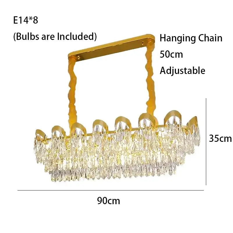 Gold sunflower crystal ceiling chandelier living room led light