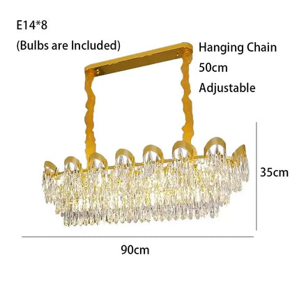 Gold sunflower crystal ceiling chandelier living room led light