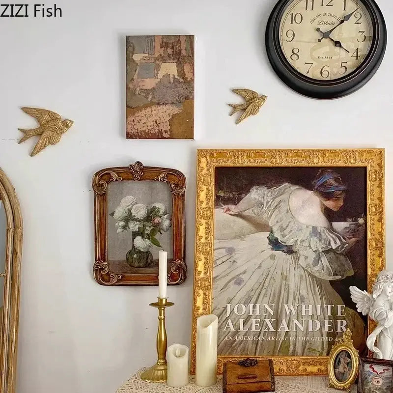 Gold swallow dove wall hanging hooks living room decor
