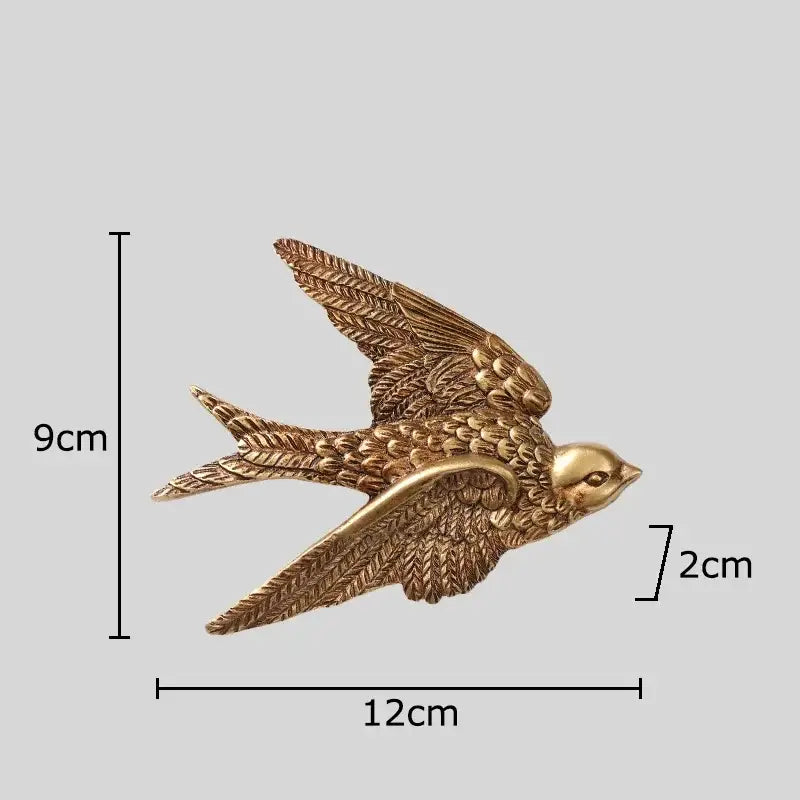 Gold swallow dove wall hanging hooks living room decor
