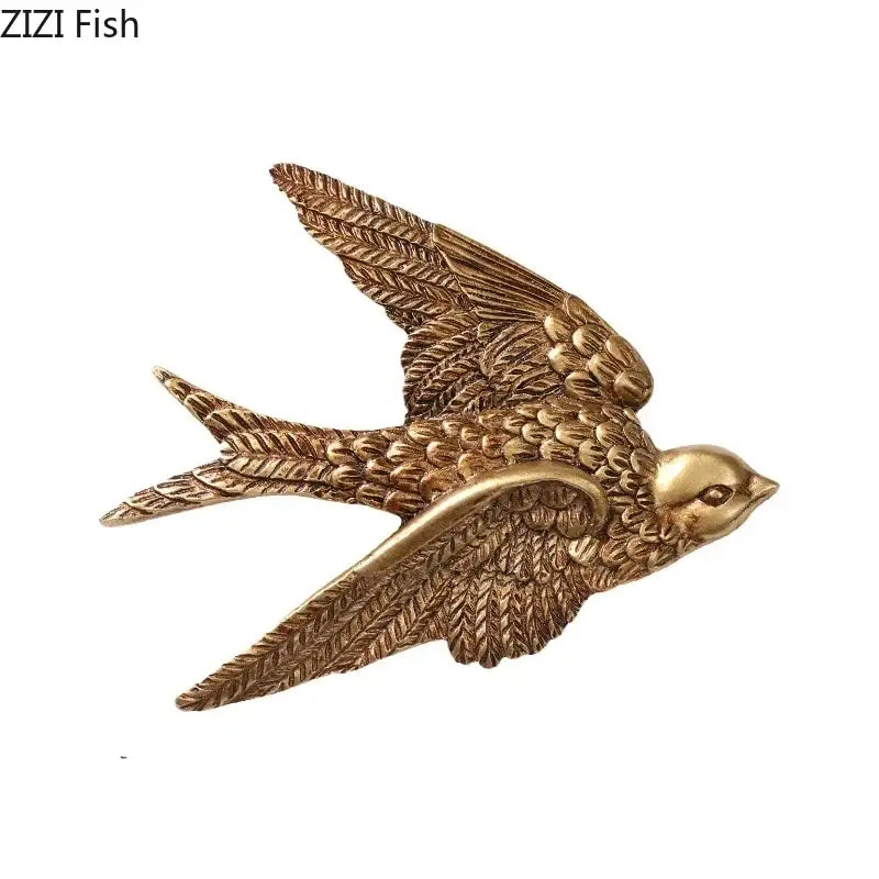 Gold swallow dove wall hanging hooks living room decor