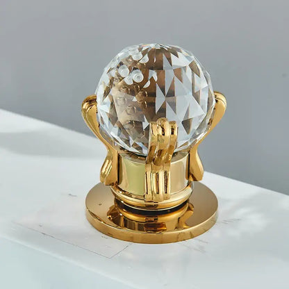 Gold swan crystal handle bathroom faucet – basin mixer tap