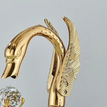 Gold swan crystal handle bathroom faucet – basin mixer tap