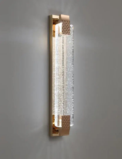 Gold textured bubble glass led wall lamp bedroom sconce