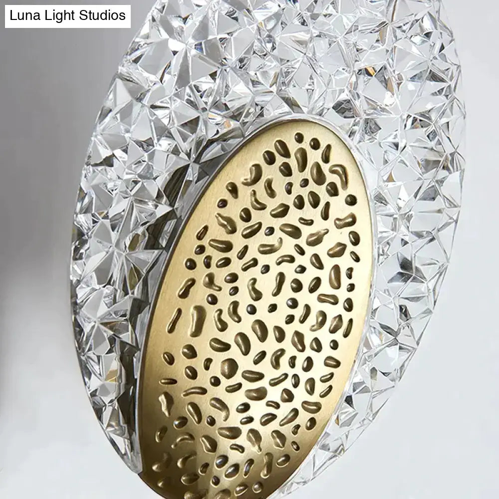Gold textured glass led wall lamp bedroom indoor lighting