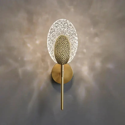 Gold textured glass led wall lamp bedroom indoor lighting