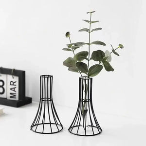 Modern gold vase with eucalyptus branches desk decoration office
