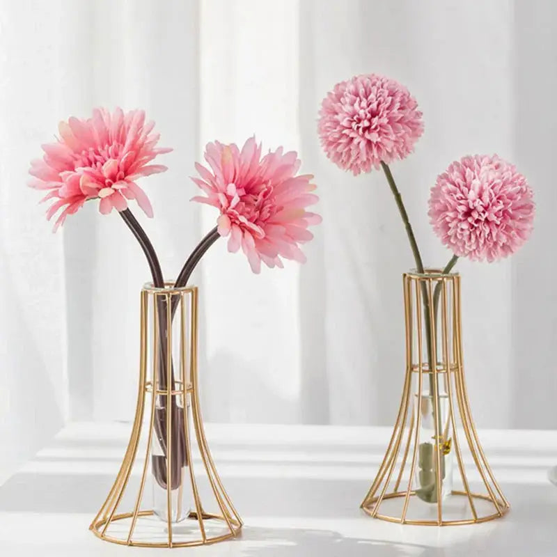 Modern gold vase with eucalyptus branches desk decoration office