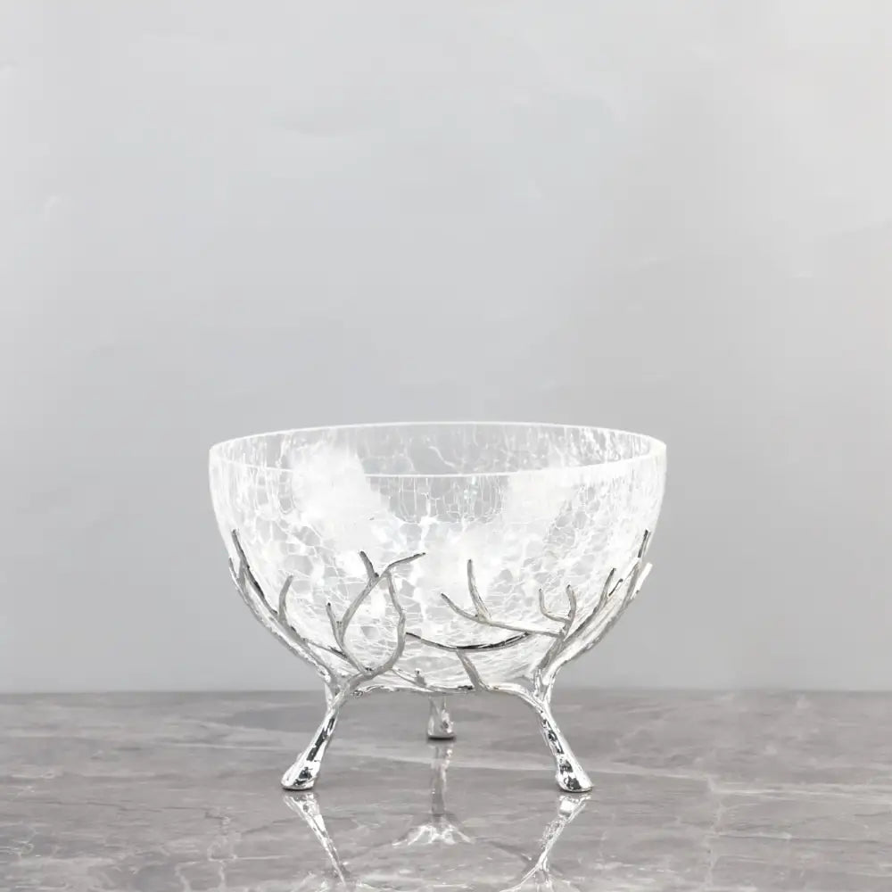 Golden antler glass fruit plate dining room centerpiece bowl