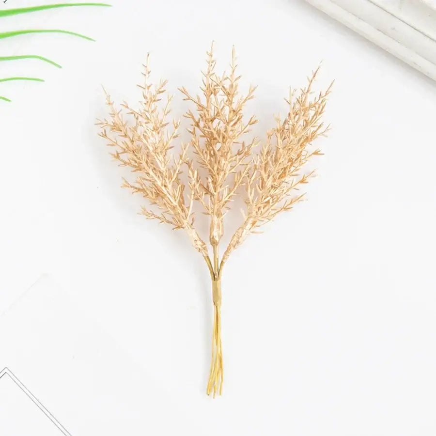 Golden artificial autumn branches set living room decor