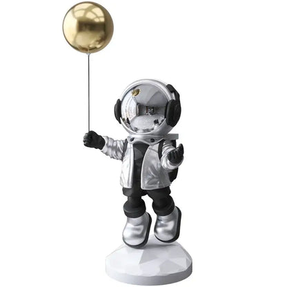 Golden astronaut resin home decor balloon figurine living room statue