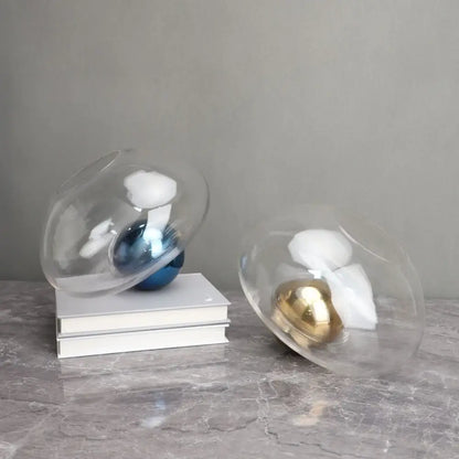 Golden ball glass vase blue and gold living room hydroponic decor