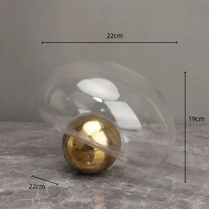 Golden ball glass vase blue and gold living room hydroponic decor