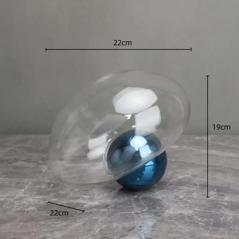 Golden ball glass vase blue and gold living room hydroponic decor