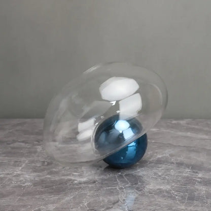 Golden ball glass vase blue and gold living room hydroponic decor