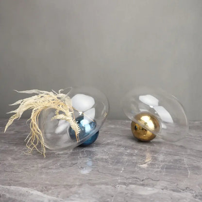 Golden ball glass vase blue and gold living room hydroponic decor