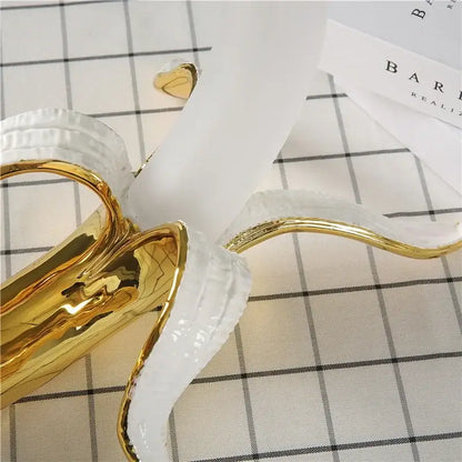 Golden banana glass lampshade night light bedroom decor