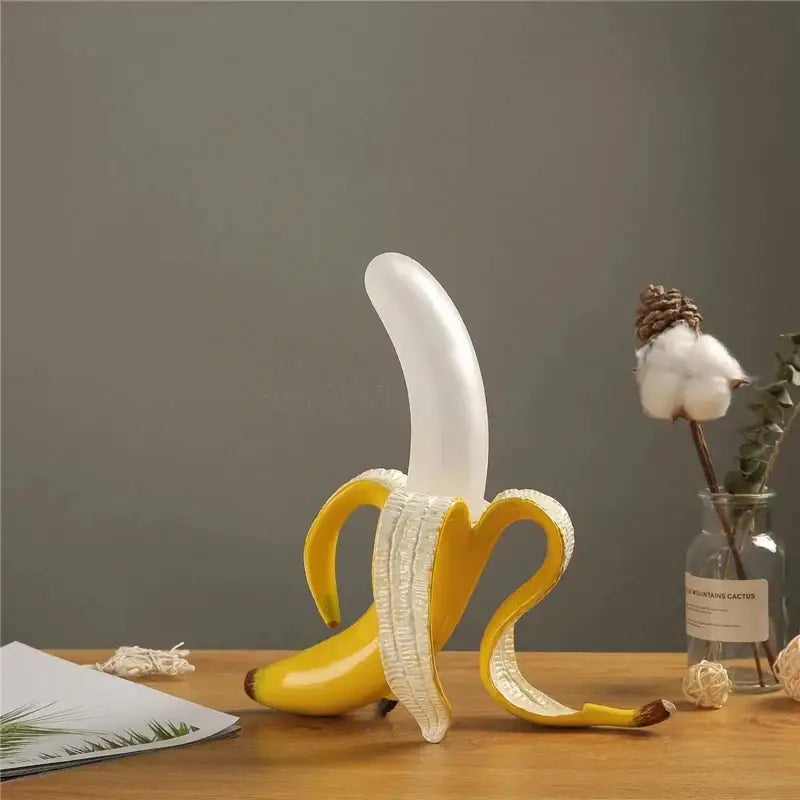 Golden banana glass lampshade night light bedroom decor
