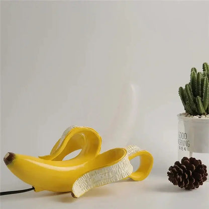 Golden banana glass lampshade night light bedroom decor