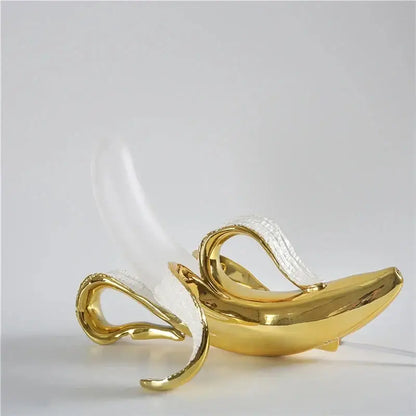 Golden banana glass lampshade night light bedroom decor