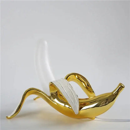 Golden banana glass lampshade night light bedroom decor