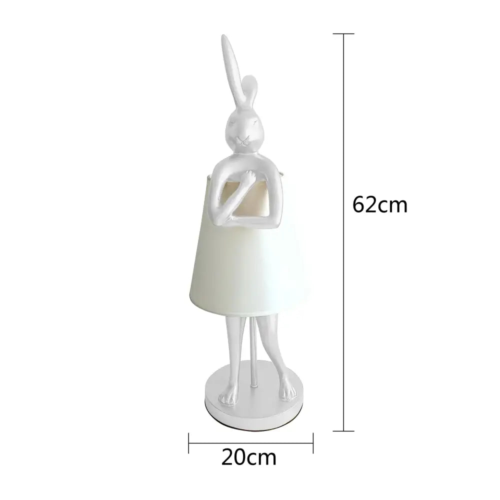 Golden bathing rabbit resin table lamp bedroom decor