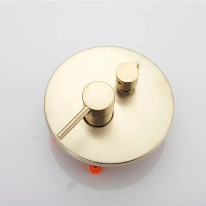 Golden bathtub faucet with hand shower – bathroom wall mount rotating spout
