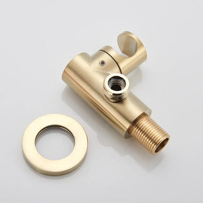 Golden bathtub faucet with hand shower – bathroom wall mount rotating spout