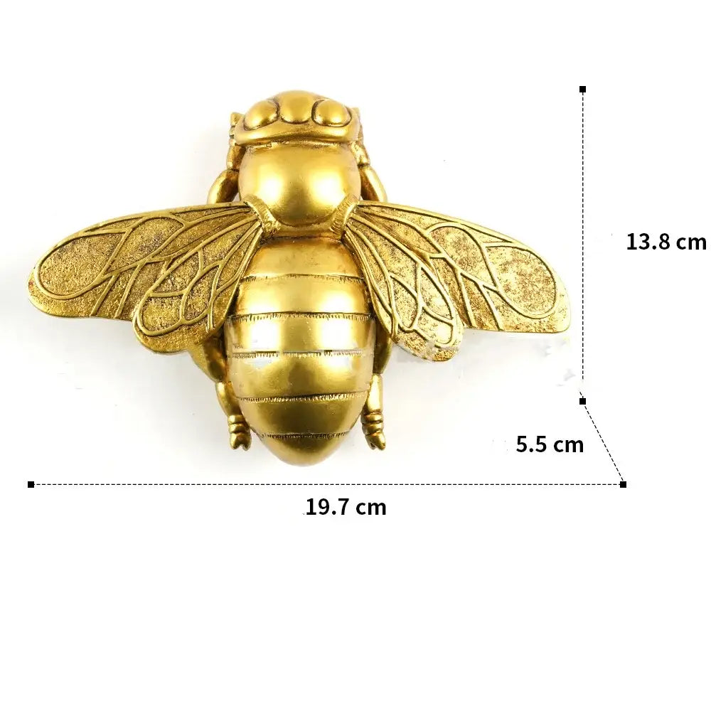 Golden bird and butterfly resin wall decor for living room