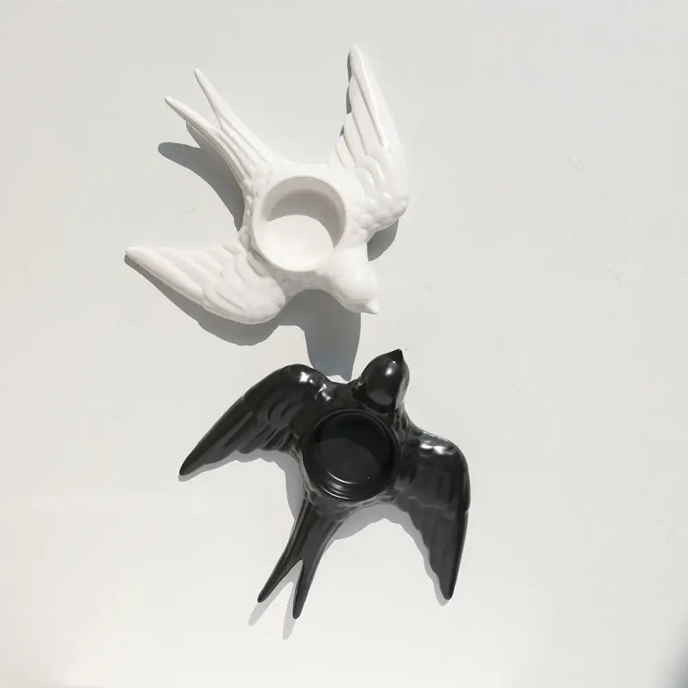 Golden bird ceramic candle holder tray wedding dining room decor