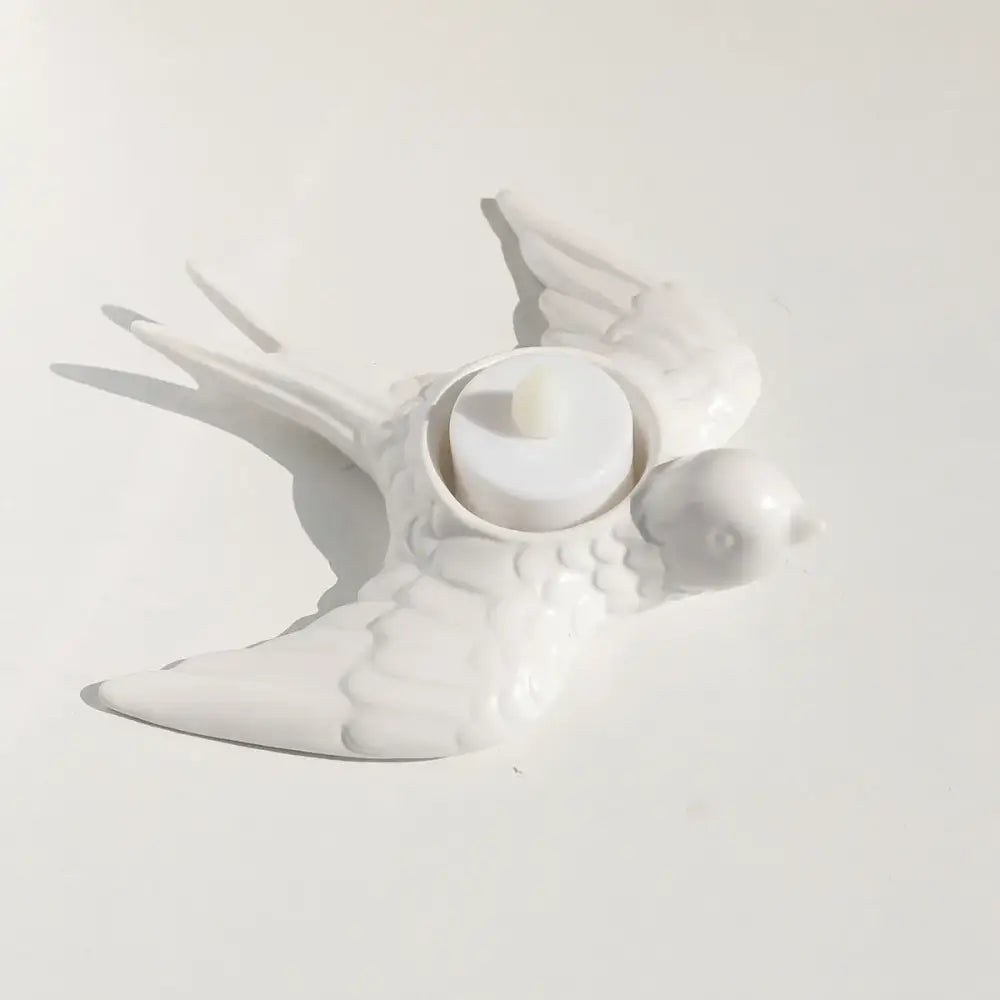 Golden bird ceramic candle holder tray wedding dining room decor