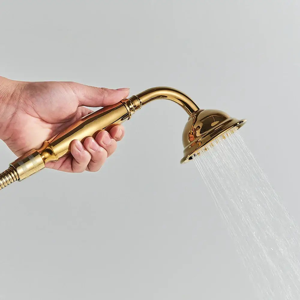 Golden bird freestanding bathtub faucet with crystal handles bathroom