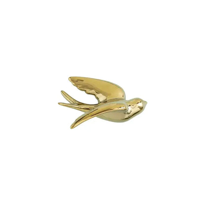 Golden bird swallow sculpture gold & silver wall decor living room
