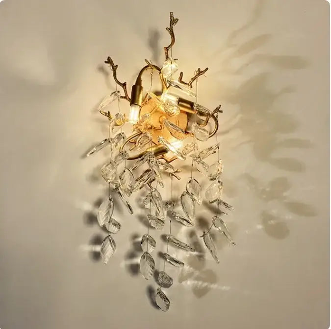 Golden branch crystal chandelier for living room and bedroom